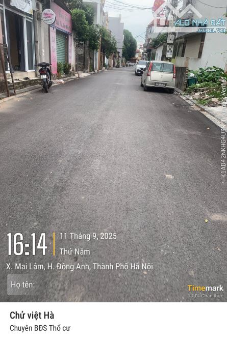 Bán 215m đất Lộc Hà Mai Lâm Đông Anh , ô tô vào đất - 2