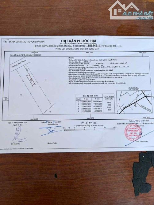 Bán lô đất mặt tiền đường nhựa Tim Vàng Long Mỹ ( Nay là Xã Phước Hải) - Chỉ từ 2tỷ1 - 2