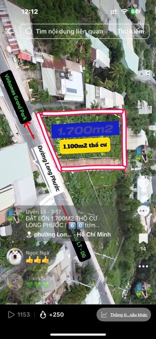 ĐẤT MẶT TIỀN ĐƯỜNG LONG PHƯỚC - 1700M2( 24*65M ) 60TỶ SỔ ĐẸP - 3