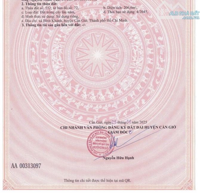 Cần bán lô đất đường Trần Quang Quờn, Bình Khánh, Cần Giờ - 3