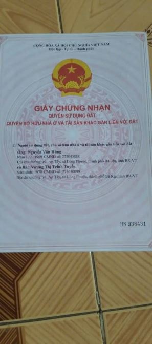 CHÍNH CHỦ GỬI BÁN LÔ ĐẤT MẶT TIỀN ĐƯỜNG SỐ 8 : thị trấn long điền -bà rịa Vũng tàu - 3