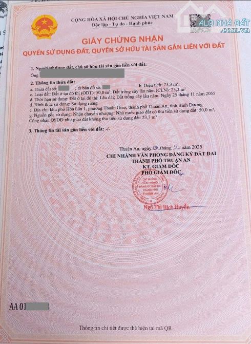 Bán nhà 1 trệt 1 lầu gần Thủ Khoa Huân, p.Thuận Giao, Tp.Thuận An chỉ 3 tỷ 150 TL M7550 - 4