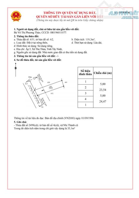 10×24 thổ nhi thành thủ thừa Long An 1ty3 đường ôtô giá rẻ - 6
