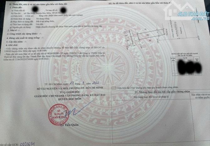CHỦ GỬI NHỜ BÁN CĂN NHÀ ĐẸP Ở TÂN HIỆP, HÓC MÔN 950TR SHR.(5X22) - 6