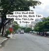 Cho thuê đất đường số 36, Bình Tân cắt Tên Lửa, 4x15m, 5 triệu