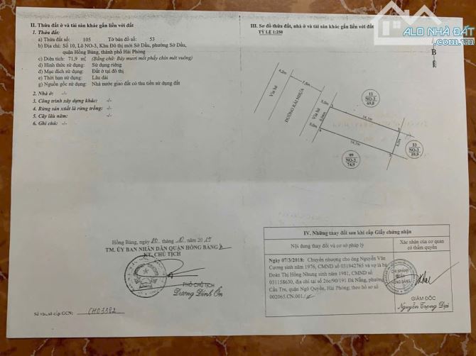 ❌ Cực hiếm lô sau quận ủy Hồng Bàng khu dân cư đẳng cấp nhất quận - Diện tích 71,9mv -