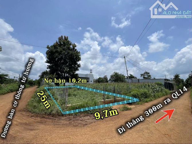 BÁN ĐẤT 2 MẶT TIỀN 9.7x25m CUOR ĐĂNG - CƯMGAR 1Tỷ300 triệu