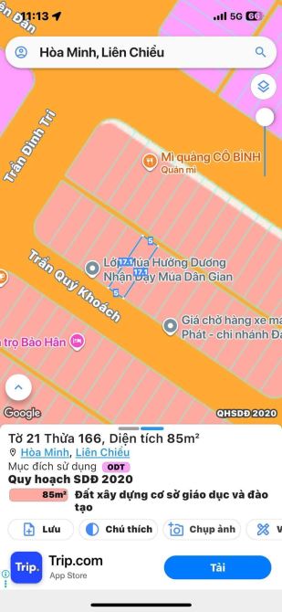 Cần bán lô đất mặt tiền Trần Quý Khoách – P. Hoà Minh, Q. Liên Chiểu, Đà Nẵng - 1