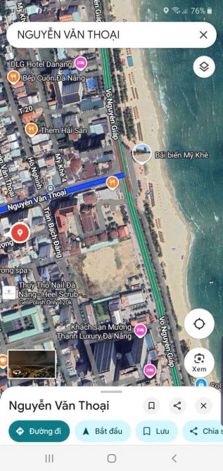 HÀNG NGON HIẾM CÓ ! 76 TỶ: CẶP ĐẤT BIỂN MẶT TIỀN NGUYỄN VĂN THOẠI ĐÀ NẴNG, 200m² =9 x22,2m - 1