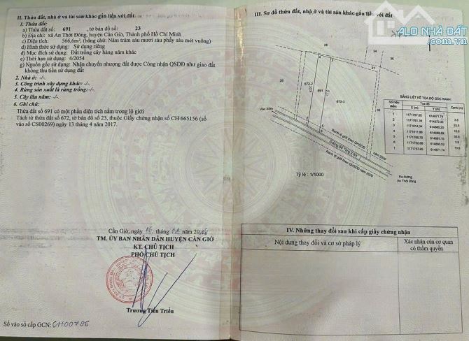 Bán gấp lô đất An Thới Đông, Xã An Thới Đông, Cần Giờ 12,9tỷ - 2