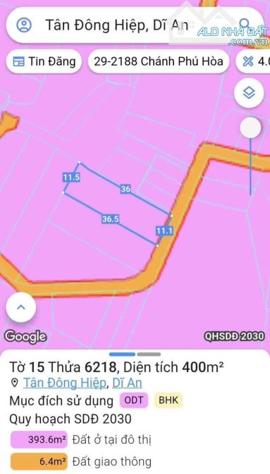 Đất Trung Tâm Dĩ An – Ngang 11m – 400m² Chỉ 6,5 Tỷ – Không Có Lô Thứ 2! - 2