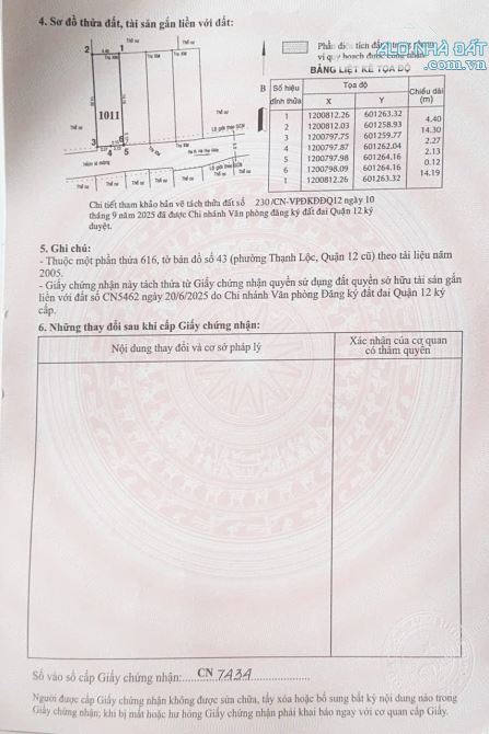Bán 02 lô đất HXH TL08, P. Thạnh Lộc, Q.12: 4,4 x 14,2=63m2, giá 4,99 tỷ - 2