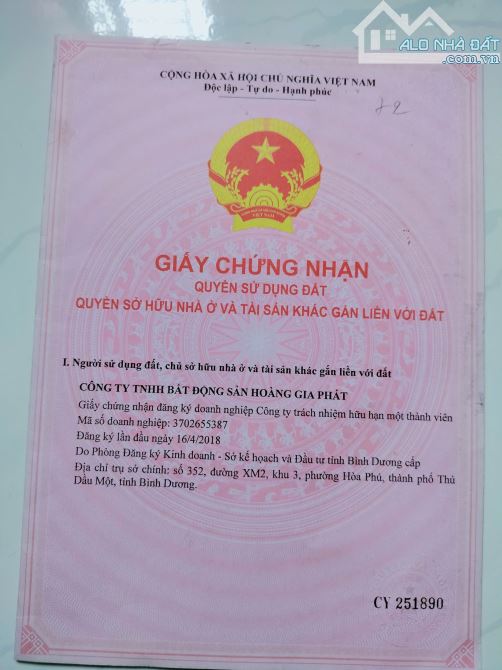 Bán Đất Chính Chủ, sổ riêng tại phường Vĩnh Tân, thành phố Tân Uyên , nay là T.P HCM - 2