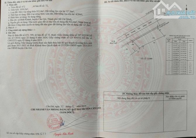 Bán lô đất mặt tiền Trần Quang Quờn, Bình Khánh, Cần Giờ - 3