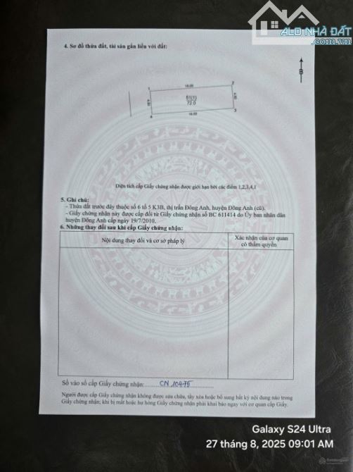 Bán 72m đất thị trấn Đông Anh - Ô tô tránh - 3
