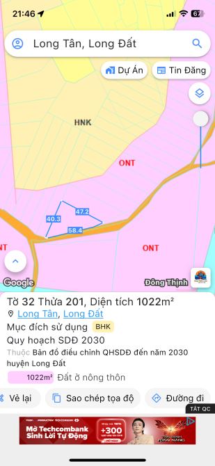 Bán Đất Long Tân lay Sát Nhập Vào Xã Đất Đỏ-Thành Phố Hồ Chí Minh Dt :1022mv Ngang 58 Mét - 4
