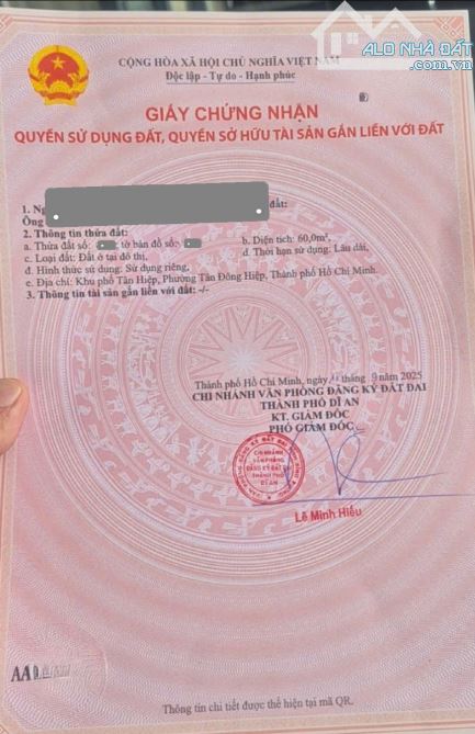 đất 60m2 2ty2 TL Xây Tự Do KDC gần đường Trương Văn Vĩnh p.Tân Bình Tp.Dĩ An - 4
