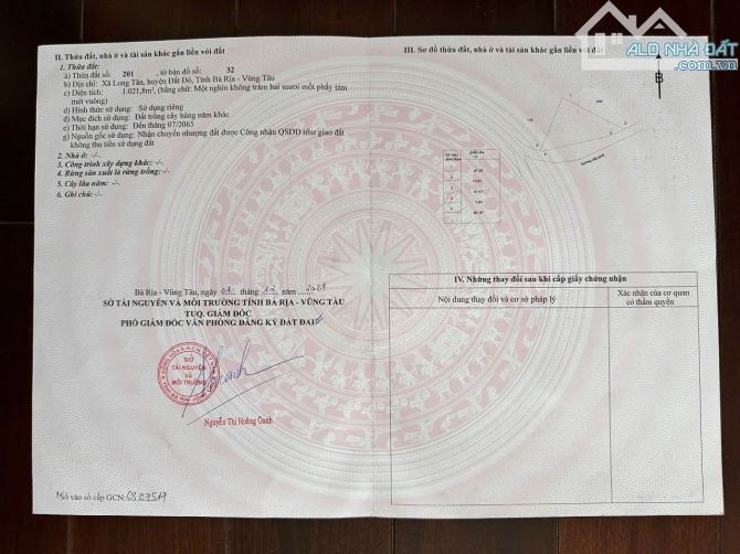 Bán Đất Long Tân lay Sát Nhập Vào Xã Đất Đỏ-Thành Phố Hồ Chí Minh Dt :1022mv Ngang 58 Mét - 5
