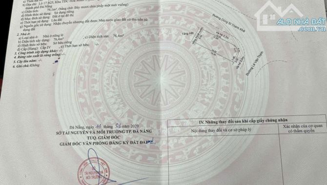 Bán Lô Góc 2 MT đường Lê Văn Thịnh - Dũng Sỹ Thanh Khê, cách biển Nguyễn Tất Thành 200m