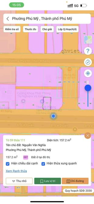BÁN GẤP LÔ ĐẤT MẶT TIỀN ĐƯỜNG LÊ DUẨN - PHÚ MỸ - BRVT.GIÁ MỀM