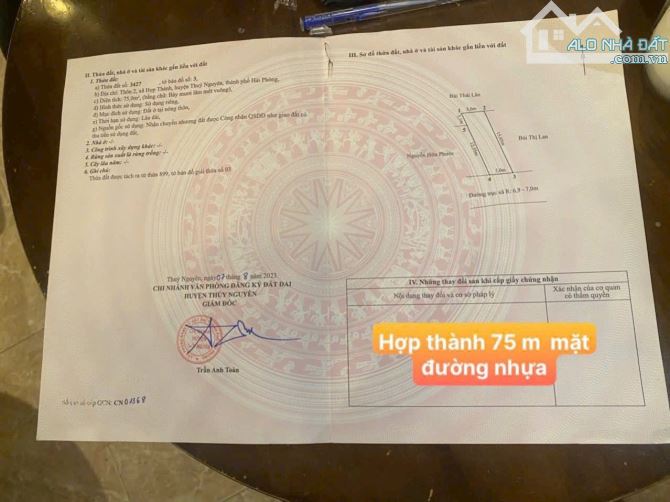 Bán lô dất trục trải nhựa TDP Hợp Thành Phường Lê Ích Mộc - 1