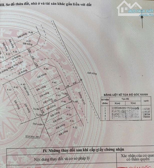 BÁN LÔ ĐẤT 72M2 ĐƯỜNG Ô TÔ 6M CÓ LỀ THÔNG BÀN CỜ ĐẶNG THUỲ TRÂM CHỈ 9.2 TỶ TL - 1