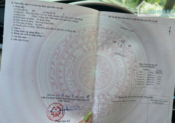 DUY NHẤT 1 LÔ ĐẤT KHU ĐÔ THỊ TÂY NINH – TIỀN HẢI GĐ1 - 2