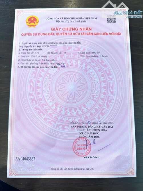 DỰ ÁN MỚI RA MẮT – 9 LÔ ĐẤT P. BIÊN HOÀ (Bửu Hoà cũ). Giá Đầu Tư - 2