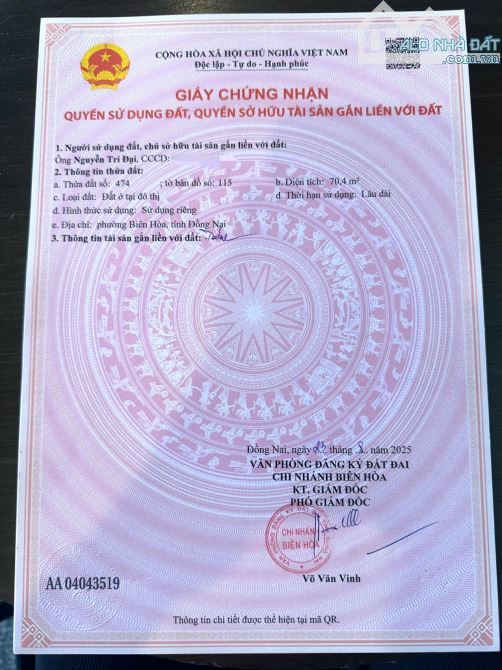 DỰ ÁN MỚI RA MẮT – 9 LÔ ĐẤT P. BIÊN HOÀ (Bửu Hoà cũ). Giá Đầu Tư - 3