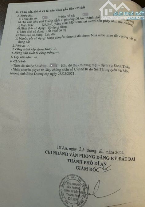 Bán nhà cấp 4 MT đường N2 KDC Sóng Thần B p.Dĩ An Tp.Dĩ An chỉ 9ty TL M7569 - 5