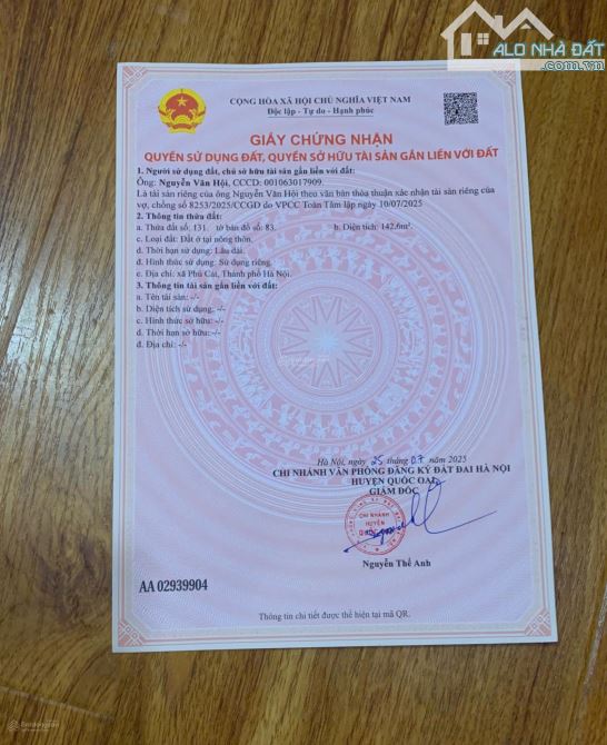 Cần Bán lô Full Thổ Cư 141 -146m2. Giá Thương Lượng. Thôn 5 Xã Phú Cát Quốc Oai Hà Nội - 6
