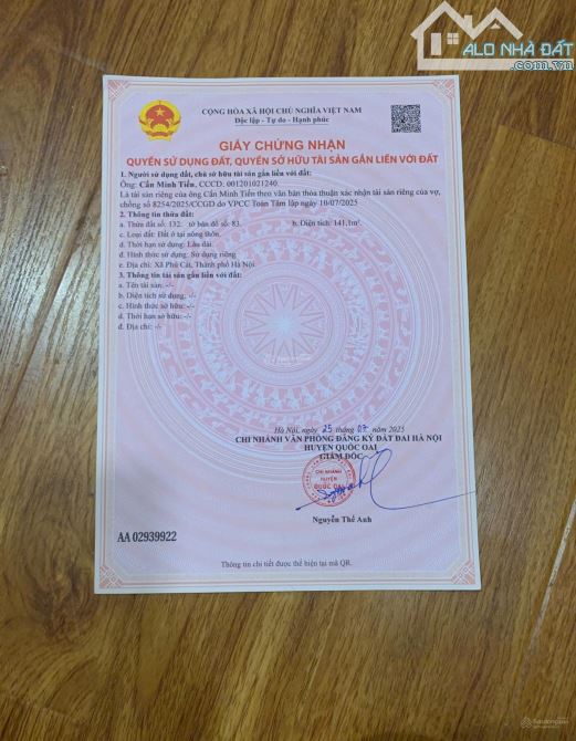 Cần Bán lô Full Thổ Cư 141 -146m2. Giá Thương Lượng. Thôn 5 Xã Phú Cát Quốc Oai Hà Nội - 7