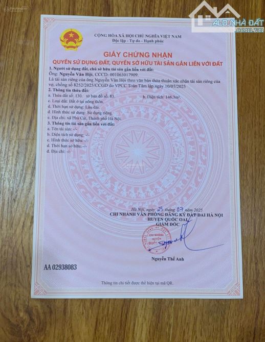 Cần Bán lô Full Thổ Cư 141 -146m2. Giá Thương Lượng. Thôn 5 Xã Phú Cát Quốc Oai Hà Nội - 8