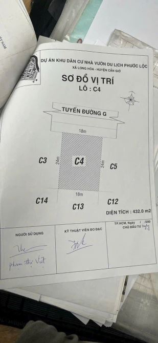 Bán đất biết thự KDC Phước Lộc, Long Hòa, Cần Giờ: 18 x 22, giá 15,2 tỷ.