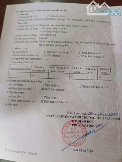 Bán mảnh đất trong ngõ ô tô đỗ cửa đường Lương Ngọc Quyến - Nam Định