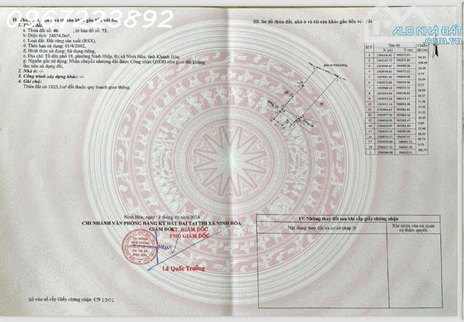 Bán đất Ninh Hoà gần 2.5ha đất RSX trung tâm đường 16/7 thị xã Ninh Hoà quy hoạch đô thị