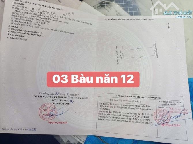 Bán đất MT đường Bàu Năng 12 giá rẻ