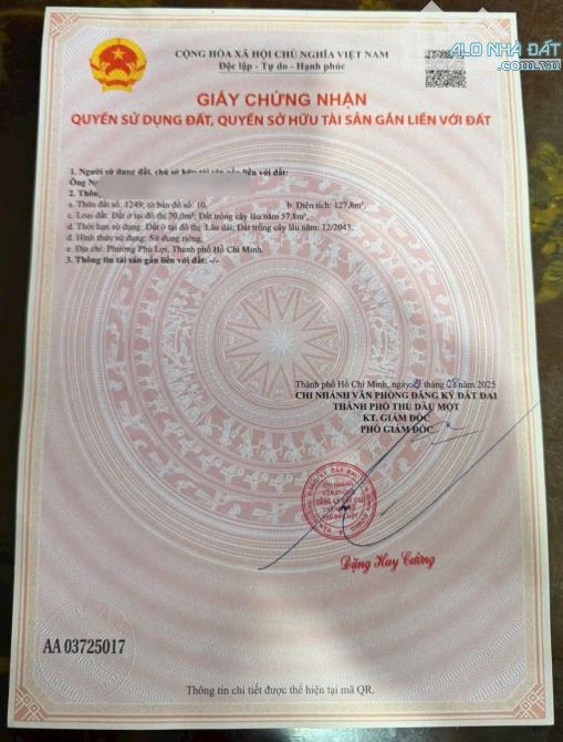 🔥Bán gấp đất Phú Lợi – 1 xẹt Nguyễn Văn Trỗi, gần vòng xoay Hiệp Thành 3 – Giá chỉ 3tỷ250