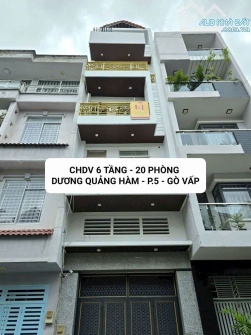 💥TÒA NHÀ CHDV 6 TẦNG - 20 PHÒNG - ĐƯỜNG NHỰA 12M - DƯƠNG QUẢNG HÀM - P.5 - GÒ VẤP