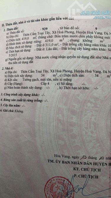 📌📌📌LÀM VIỆC TRỰC TIẾP GIÁ TỐT !!! bán lô đất tại thôn Cẩm Toại Tây, xã Hoà Phong