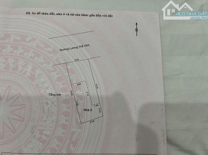 BÁN ĐẤT TẶNG NHÀ ĐƯỜNG LƯƠNG THẾ VINH NGANG 5.5M VUÔNG VỨC GẦN CẦU RỒNG BIỂN NHỈNH 8 TỶ - 1