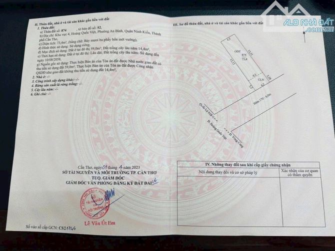 Bán nền trục chính hẻm 170 đường Hoàng Quốc Việt dt 73m2 giá 3 tỷ - 1