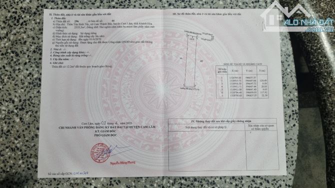 Cần bán 2535m đất nông nghiệp Cam Thành Bắc, Cam Lâm, Khánh Hòa QH đất ở, giá 12.6 tỷ - 1