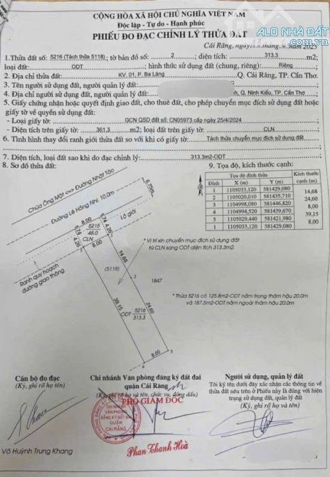 Bán đất 361 m2 mặt tiền đường Lê Hồng Nhi - 3