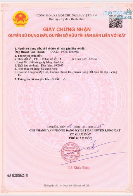 BÁN ĐẤT XÃ PHƯỚC HẢI - TP HỒ CHÍ MINH; VIEW NÚI MINH ĐẠM - CÁCH BIỂN 4KM  📐3 LÔ LIÊN KỀ - 4