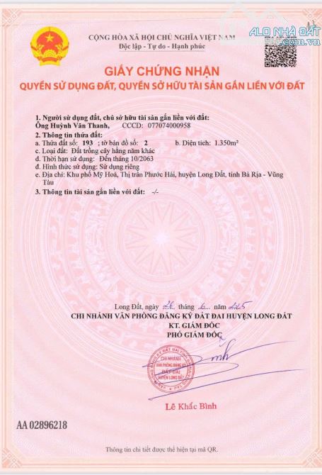 BÁN ĐẤT XÃ PHƯỚC HẢI - TP HỒ CHÍ MINH; VIEW NÚI MINH ĐẠM - CÁCH BIỂN 4KM  📐3 LÔ LIÊN KỀ - 5