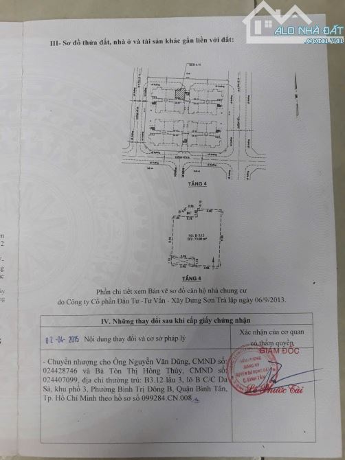 chủ nhờ bán căn hộ chung cư Cây Da Sà, BTĐB, Bình Tân giá chỉ 2,5 tỷ - 5