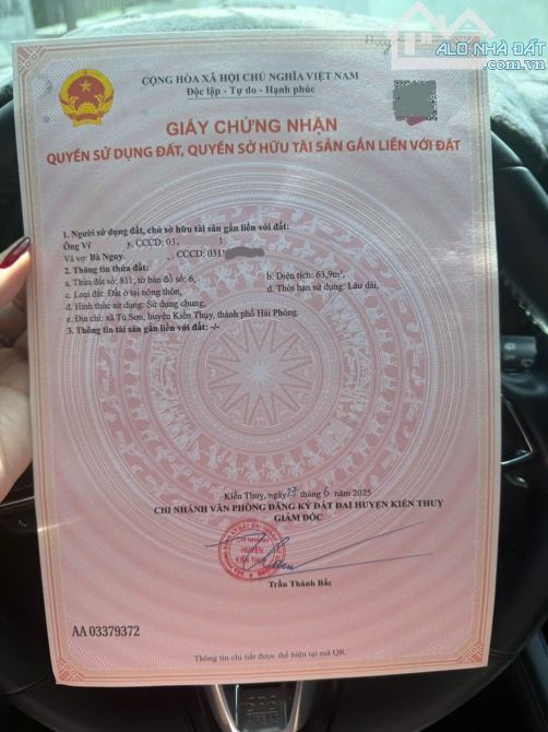 63,9m2 đất Tú Sơn, Kiến Thụy trung tâm xã Kiến Hải mới - 6