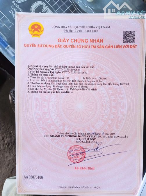 BÁN 3 LÔ KHU DÂN CƯ XÃ PHƯỚC HẢI .BRVT NGAY ĐƯỜNG TL44B VÀ TL44B GẦN CÁC TIỆN ÍCH - 6