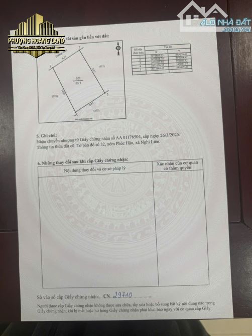 BÁN ĐẤT NGHI LIÊN – PHƯỜNG VINH HƯNG 65,3m2 TÂY BẮC ĐƯỜNG 5m